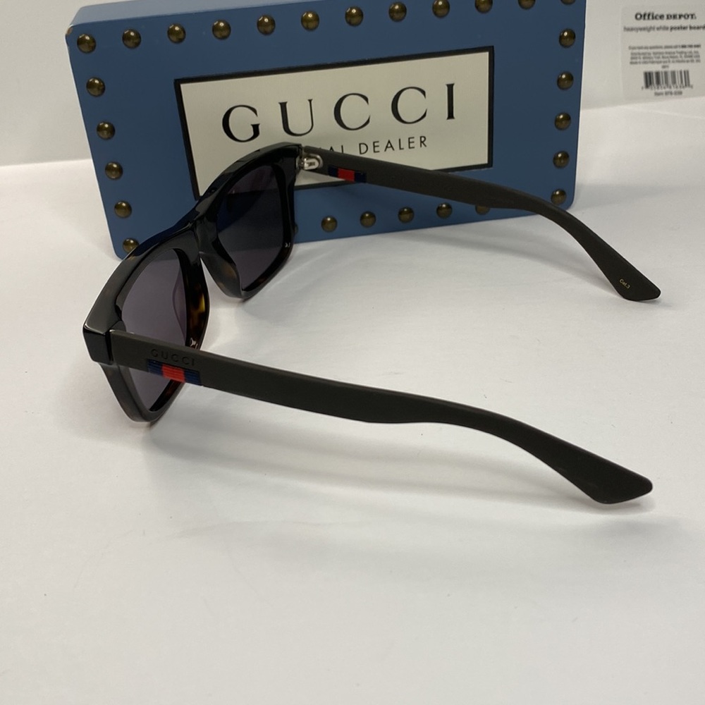 💯 - Authentic- New - Gucci Black GG0008S Square Sunglasses - Picture 13 of 17